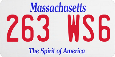 MA license plate 263WS6