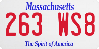 MA license plate 263WS8