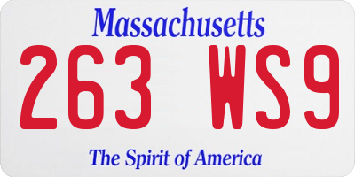 MA license plate 263WS9
