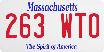 MA license plate 263WT0