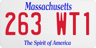 MA license plate 263WT1