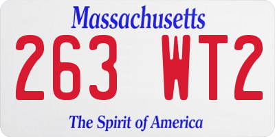 MA license plate 263WT2