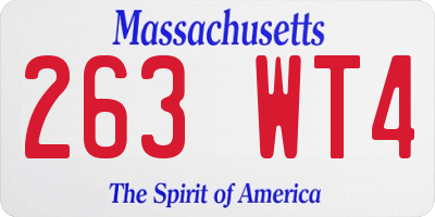 MA license plate 263WT4