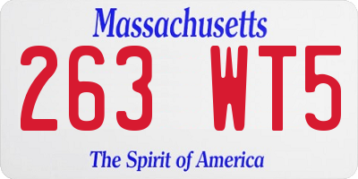 MA license plate 263WT5