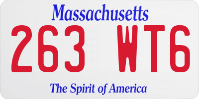 MA license plate 263WT6