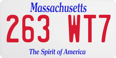 MA license plate 263WT7