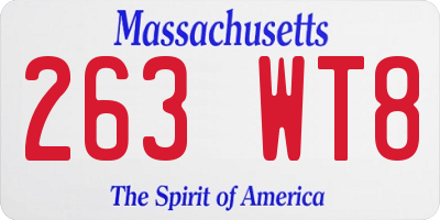 MA license plate 263WT8