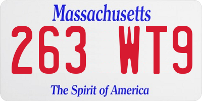 MA license plate 263WT9