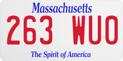 MA license plate 263WU0