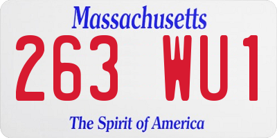 MA license plate 263WU1