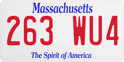 MA license plate 263WU4