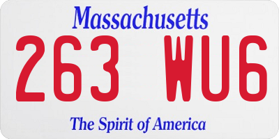 MA license plate 263WU6