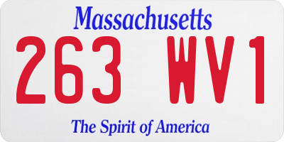 MA license plate 263WV1
