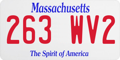 MA license plate 263WV2