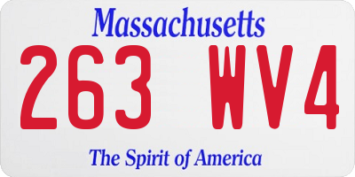 MA license plate 263WV4