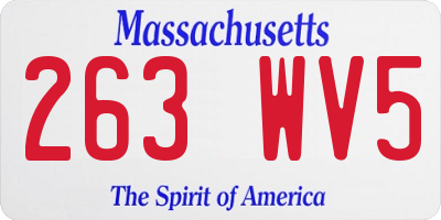 MA license plate 263WV5