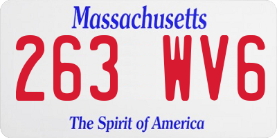 MA license plate 263WV6