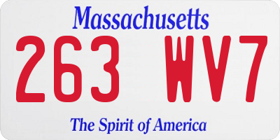 MA license plate 263WV7