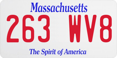 MA license plate 263WV8