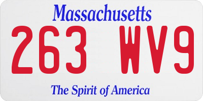 MA license plate 263WV9