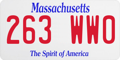 MA license plate 263WW0