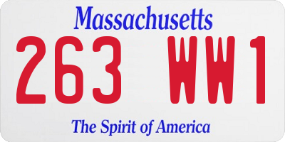 MA license plate 263WW1