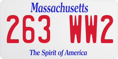 MA license plate 263WW2