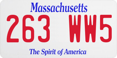 MA license plate 263WW5