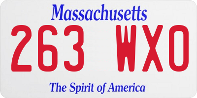 MA license plate 263WX0