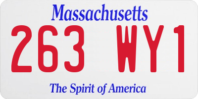 MA license plate 263WY1