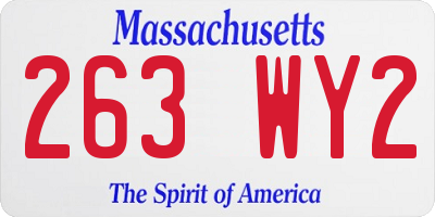 MA license plate 263WY2