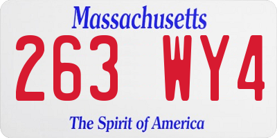MA license plate 263WY4