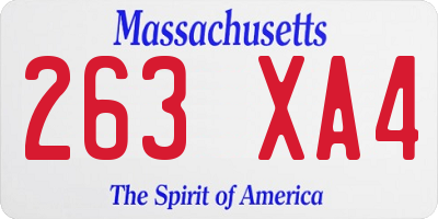 MA license plate 263XA4