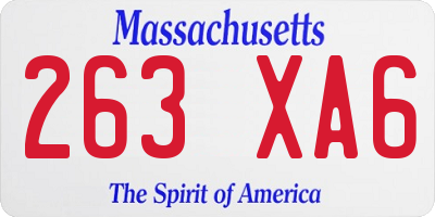 MA license plate 263XA6