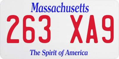 MA license plate 263XA9