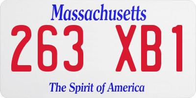 MA license plate 263XB1