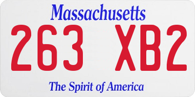 MA license plate 263XB2