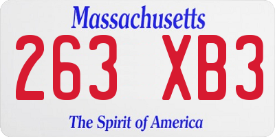 MA license plate 263XB3