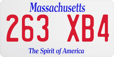 MA license plate 263XB4