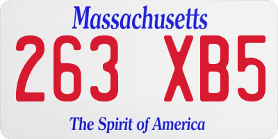 MA license plate 263XB5