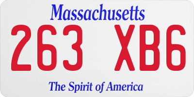 MA license plate 263XB6