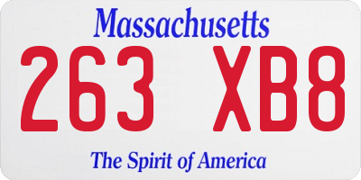 MA license plate 263XB8