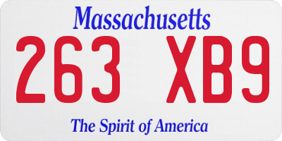 MA license plate 263XB9