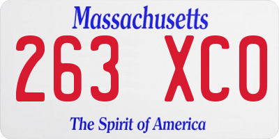 MA license plate 263XC0