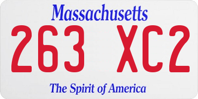 MA license plate 263XC2