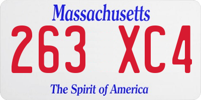 MA license plate 263XC4