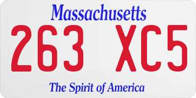 MA license plate 263XC5