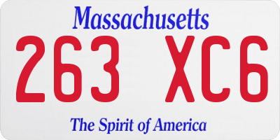 MA license plate 263XC6
