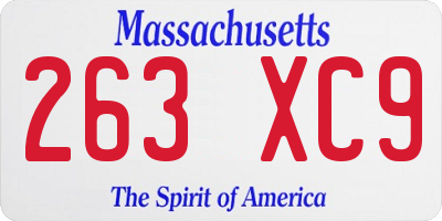 MA license plate 263XC9