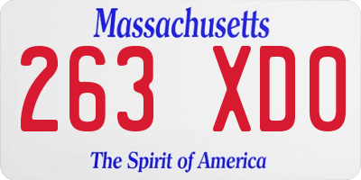 MA license plate 263XD0